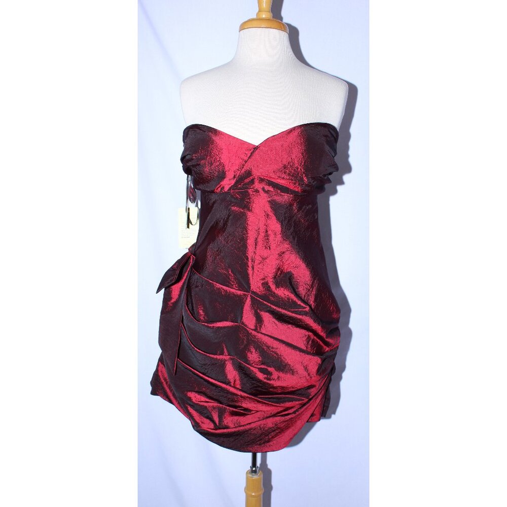 Nox Anabel Narianna #2300 Short Taffeta Party Dress-Size 2X-BURGUNDY-NWT